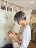 メンズショート×シルバーアッシュカラー【大阪天満橋】