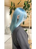 水色カラー　ブリーチ3回