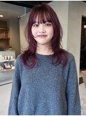 ウルフカット/レイヤーカット/ハッシュカット/ボルドー/城倉