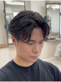 フェザーパーマ/フェザーショート/センターパート/毛流れ/仙台