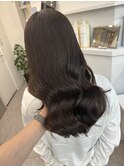 韓国 くびれロング レイヤー ワンホンヘア 小顔前髪
