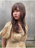 アンブレラカラー/こなれミディ/ウェーブパーマ/前髪/錦糸町