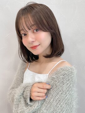 アグノス 青山(Agnos) ココアベージュグラゲヘアーくびれ小顔オリーブグレー