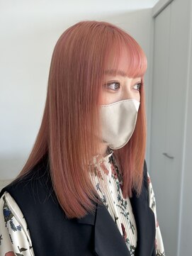 ノートエートル 西金沢(Nought etre) 10代/20代/ケアブリーチ/コーラルピンク/ハイトーンカラー