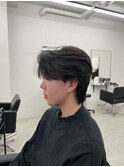 ダウンパーマ　センターパート　ニュアンスパーマ