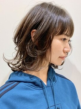 ピークアブー 原宿ハラカド(PEEK-A-BOO) くびれ外ハネミディアムボブ/顔まわりレイヤー/大人くせ毛デジパ