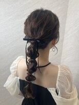 プルクラギンザ(PulchraGINZA)&nbsp;編みおろし/結婚式/ふわふわ/ヘアセット/ポニーテール