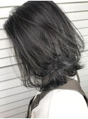 [ALLY阿部]ハイライト×グレージュ×切りっぱなしボブ　４