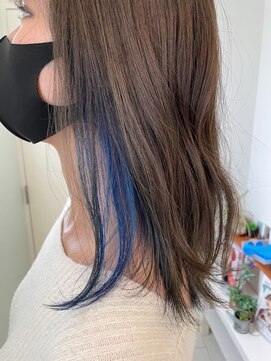 ビオトープミヨシ(Bio-Top MIYOSHI) ＼こなれヘア／インナーカラー×くすみブルー