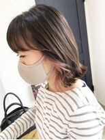 アーブル ヘアーアンドメイク(ARBRE) インナーカラーピンクブリーチダブルカラー切りっぱなしボブ