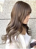 韓国ヘア くびれヘア フェイスレイヤー 透明感グレージュ【佐藤