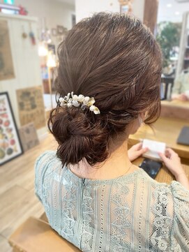 ヘア カンパニー トワ 千葉店(TOWA) ゆるっと！こなれ感！結婚式に編み込みシニヨンスタイル！！