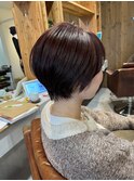 大人美人イメチェン大人丸みボブこなれヘアチェリーブラウン