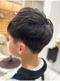 【キッズカット】メンズナチュラルショート刈り上げブラック
