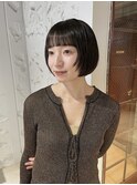 【中澤彩乃】ナチュラルミニボブ顔まわりレイヤー前髪あり内巻き