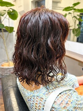 ラレイ ハラジュク(Lalei harajuku) 【白石】オレンジブラウン/スパイラルパーマ/ミディアム