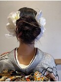 かっこいい雰囲気のヘアアレンジ 高めのお団子/まとめ髪#2