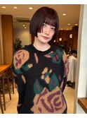 大人ボブ姫カットボブ切りっぱなしボブ前髪あり前下がりボブ