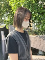 トップヘアー 玉島店(TOP HAIR)&nbsp;《TOPHAIR 玉島店/ ベリー》切りっぱなしボブ×ラテグレージュ