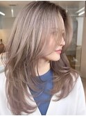 韓国ヘアーハッシュカットレイヤーカットハイライトカラー