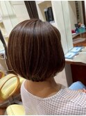 大人キレイマロンブラウン美シルエット小顔マッシュショートボブ