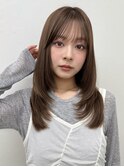 小顔に見せるヘア/オリーブグレー/ココアベージュ/レイヤー