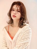 モナ 髪質改善(MONA) 【MONA】ミディアムレイヤー/キャラメルベージュ/くびれヘア