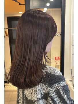 アコロン(acoron) 大人かわいいミディアムレイヤー/顔周りレイヤー/ココアブラウン
