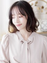 カバーヘア ブリス 志木南口駅前店(COVER HAIR bliss)&nbsp;ローライトカラー束感前髪くびれミディアムa志木20代30代40代