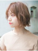 ゆるふわボブ　やわらかベージュ
