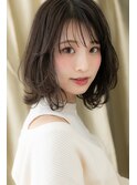 シースルーバングアッシュブラックボブウルフY越谷20代30代40代