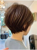 くびれショートボブピンクベージュ