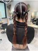 リボンアレンジ ヘアセット 立川/e