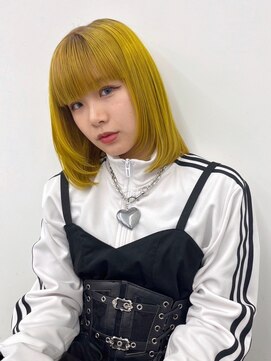 ジルスタジオ(JILL STUDIO) JILL STUDIO ハイトーンイエロー/鎖骨ミディアム/顔周りレイヤー