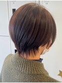 大人マッシュショート丸みショート黒髪ショートベリーショート