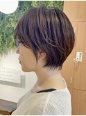 ●前下がりショートボブハンサムショートカットカラーパーマケア