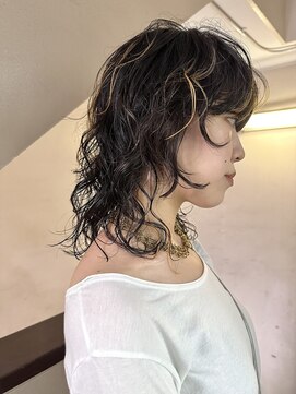 ソイ 下北沢(soi) 【layer perm】ウルフパーマ_ハイライト_前髪パーマ