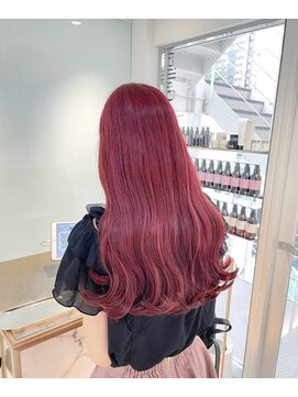 ヘアサロン ガリカ 表参道(hair salon Gallica) 派手髪チェリーピンクゆる巻きロング