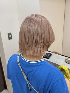 ユウル 横浜(juhl.) パールベージュヘーゼルグレージュブリーチダブルカラー/横浜駅