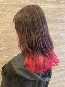 モア(more) 【栄矢場町】毛先レッド×デザインカラー