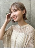 大人ガーリーダークアッシュ小顔似合わせカット