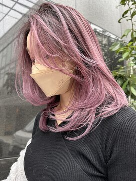ヌエン 渋谷(NU/EN) 春カラー/海外バレイヤージュ/ハイライト/渋谷/ラベンダーピンク