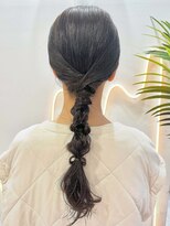 テンション(tension)&nbsp;ヘアアレンジ編み下ろしヘアセット結婚式お呼ばれ札幌駅大通駅