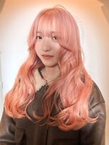 ロティー 天神(loty)&nbsp;ロング ブリーチ ハイトーン ダブルカラー ピンクベージュ 10代