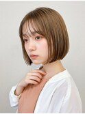 20代30代韓国風丸みボブ◎シースルーバング×透明感春カラー
