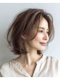 ミセスショートボブ白髪ぼかし脱白髪染め30代40代50代60代♪