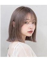 ヘアアンドメイク アース 入間店(HAIR&MAKE EARTH) グレーベージュ切りっぱなしボブ