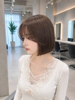 フォト 新宿三丁目(foto) 地毛風縮毛矯正韓国風顔まわりレイヤー小顔ボブ切りっぱなしボブ
