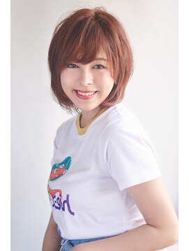 アノン(anon) レイヤーボブ×コーラルピンク