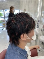 クオリス 上板橋店(QUALIS) ツーブロショートウルフ無造作ヘア【派手髪メッシュ】